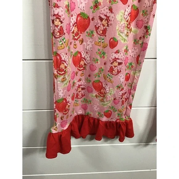 Strawberry Shortcake Sweet Peas Womens Pajama Set sz XL Pink Sleepwear Comfort